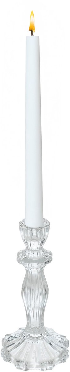 Feeric lights & Christmas Decoration kaarsen kandelaar Decoglass - voor dinerkaarsen - glas - transparant - 10 x 20 cm