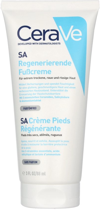 CeraVe SA Herstellende Voetcrème - voor Zeer Droge en Ruwe Voeten - 88ml
