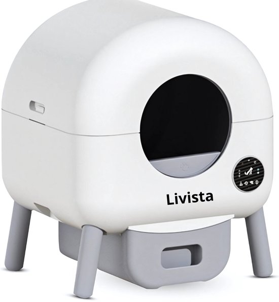 Livista Automatische Kattenbak Zelfreinigend Elektrisch met App, Ruim 14L, Geurvrij, voor Alle Katten