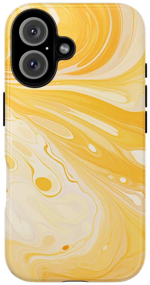 Goudgele Suminagashi Marmer Abstract – Telefoonhoesje Geschikt voor iPhone 16