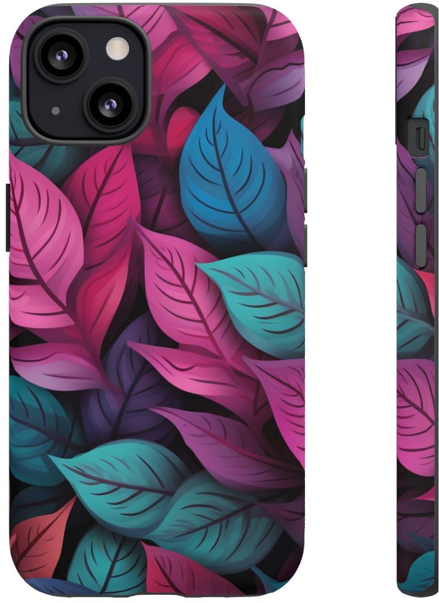 Kleurrijk Abstract Bladerenpatroon – Telefoonhoesje Geschikt voor iPhone 13