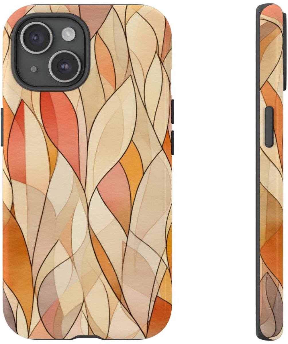 Aquarel Herfstbladeren Patroon – Telefoonhoesje Geschikt voor iPhone 15