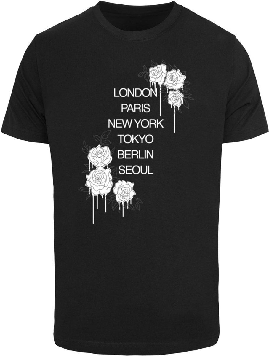 Mister Tee City Roses Heren T-shirt S Zwart