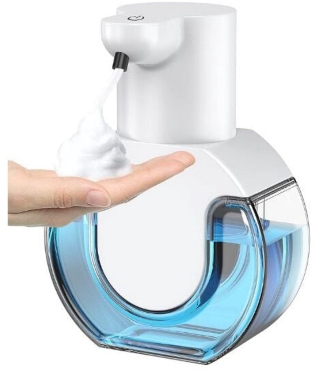 TOVBMUP Automatisch - Handzeepdispenser - 420 ml - Wandmontage - Elektrisch - Schuimende handzeepdispenser - Contactloos - Met infraroodsensor - Oplaadbaar via USB - Geschikt voor keukens en badkamers - Wit