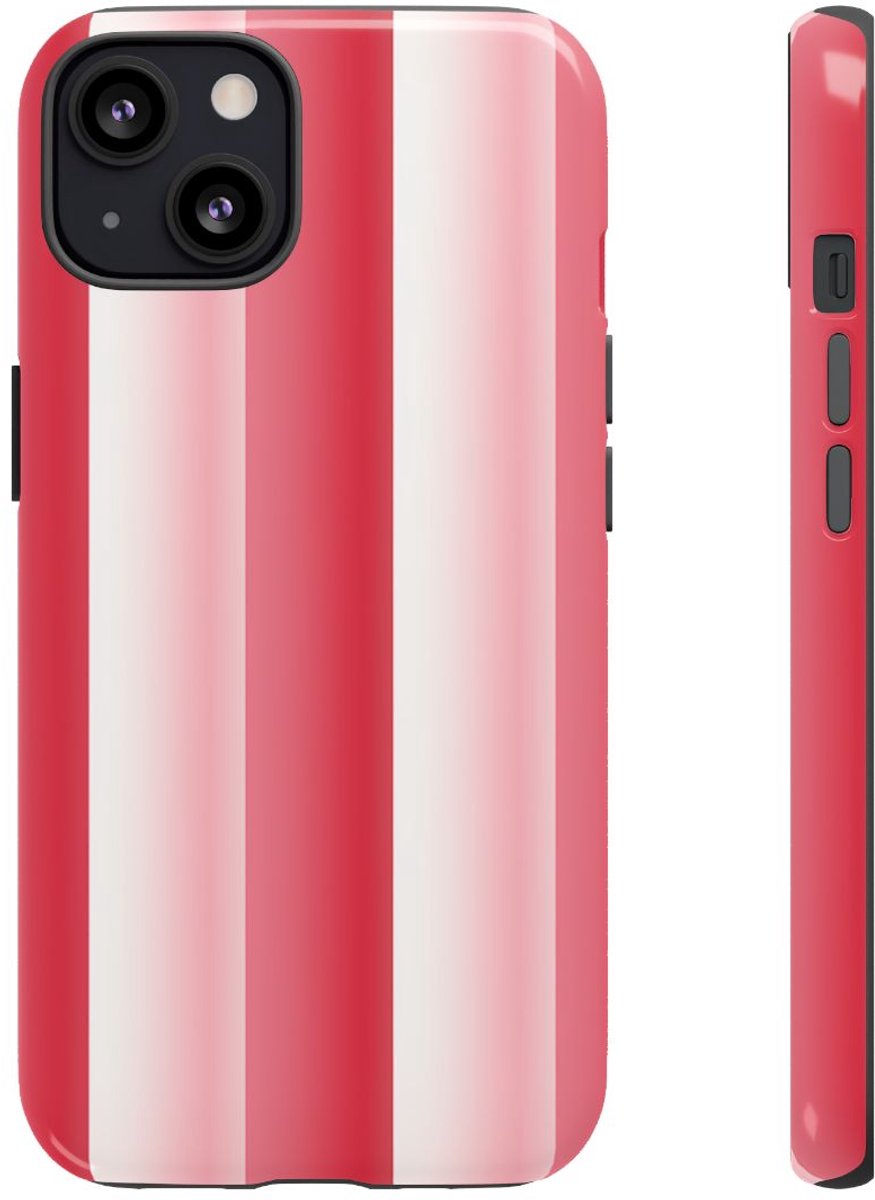 Rood-Wit Gestreept Patroon – Telefoonhoesje Geschikt voor iPhone 13
