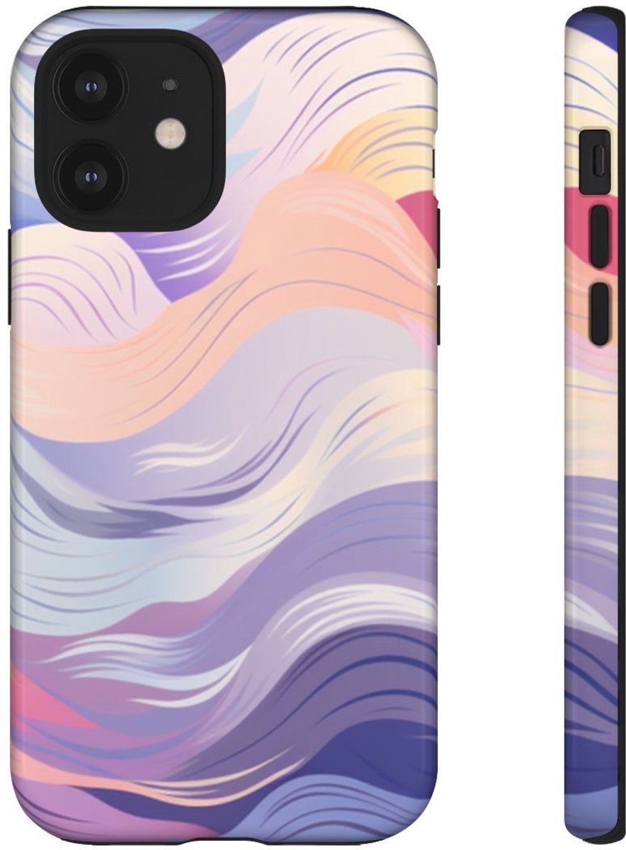 Kleurrijk Abstract Golfpatroon – Telefoonhoesje Geschikt voor iPhone 12