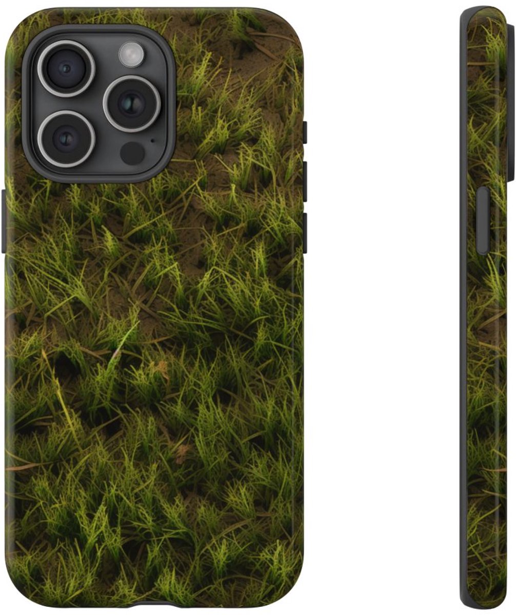 Groene Gras op Aarde Textuur – Telefoonhoesje Geschikt voor iPhone 15 Pro Max