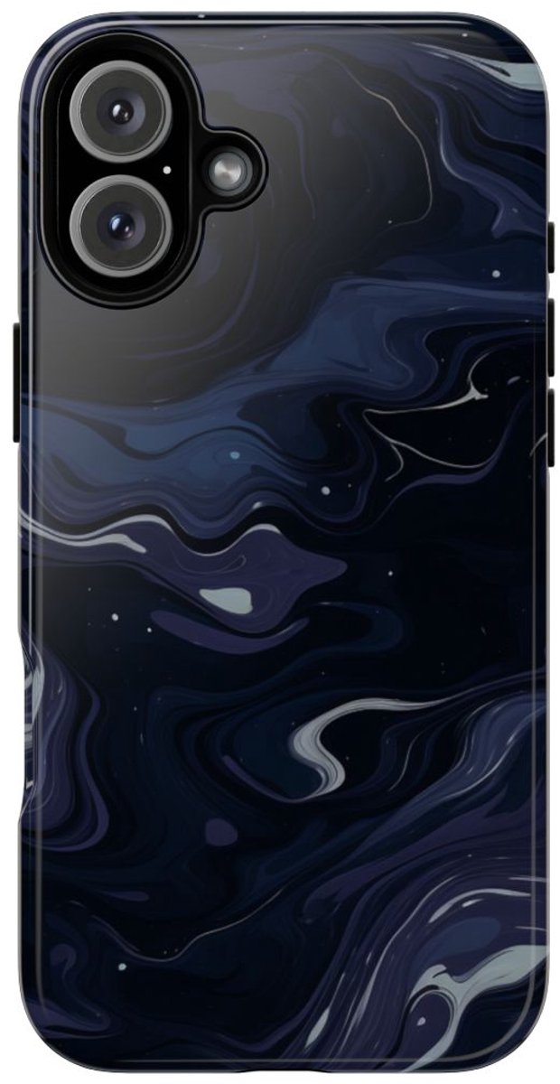 Donker Abstract Wervelend Patroon – Telefoonhoesje Geschikt voor iPhone 16 Plus