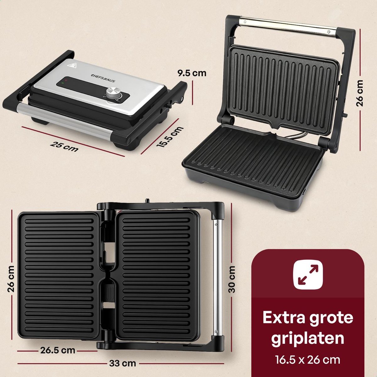 CHEFSHAUS Grillmate - Contactgrill thumbnail 2