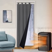 MIULEE Gordijnen, dubbellaags thermogordijn tegen kou en hitte, 1 stuks, dik, thermisch gordijn, deurgordijn, thermisch gordijn, wind- en koudewerend gordijn voor de winter, grijs