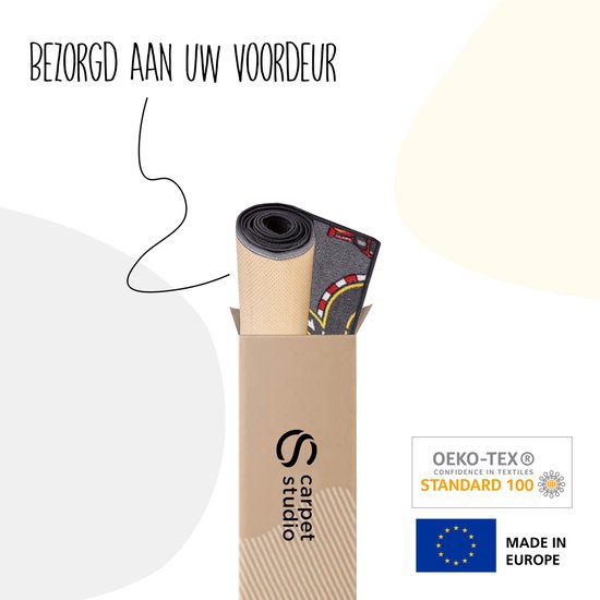 Carpet Studio Racer Speelkleed - Speelmat 95x133cm - Vloerkleed Kinderkamer - Anti-slip Speeltapijt - Verkeerskleed - Zwart van Carpet Studio — afbeelding 5