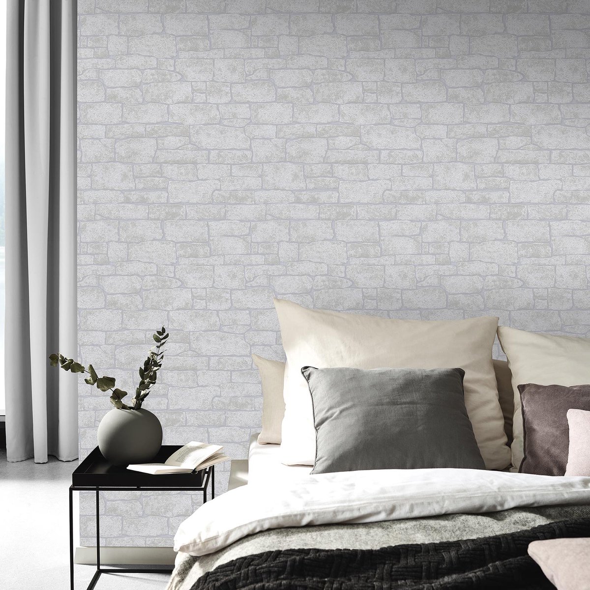 Steen & Baksteen behang grijs 10091-10 | Koop behang bij BRICOFLOR