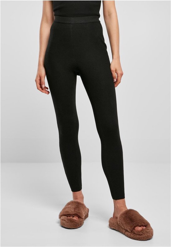 Urban Classics Women's Leggings Tb7801-Ladies Flared Leggings Rib