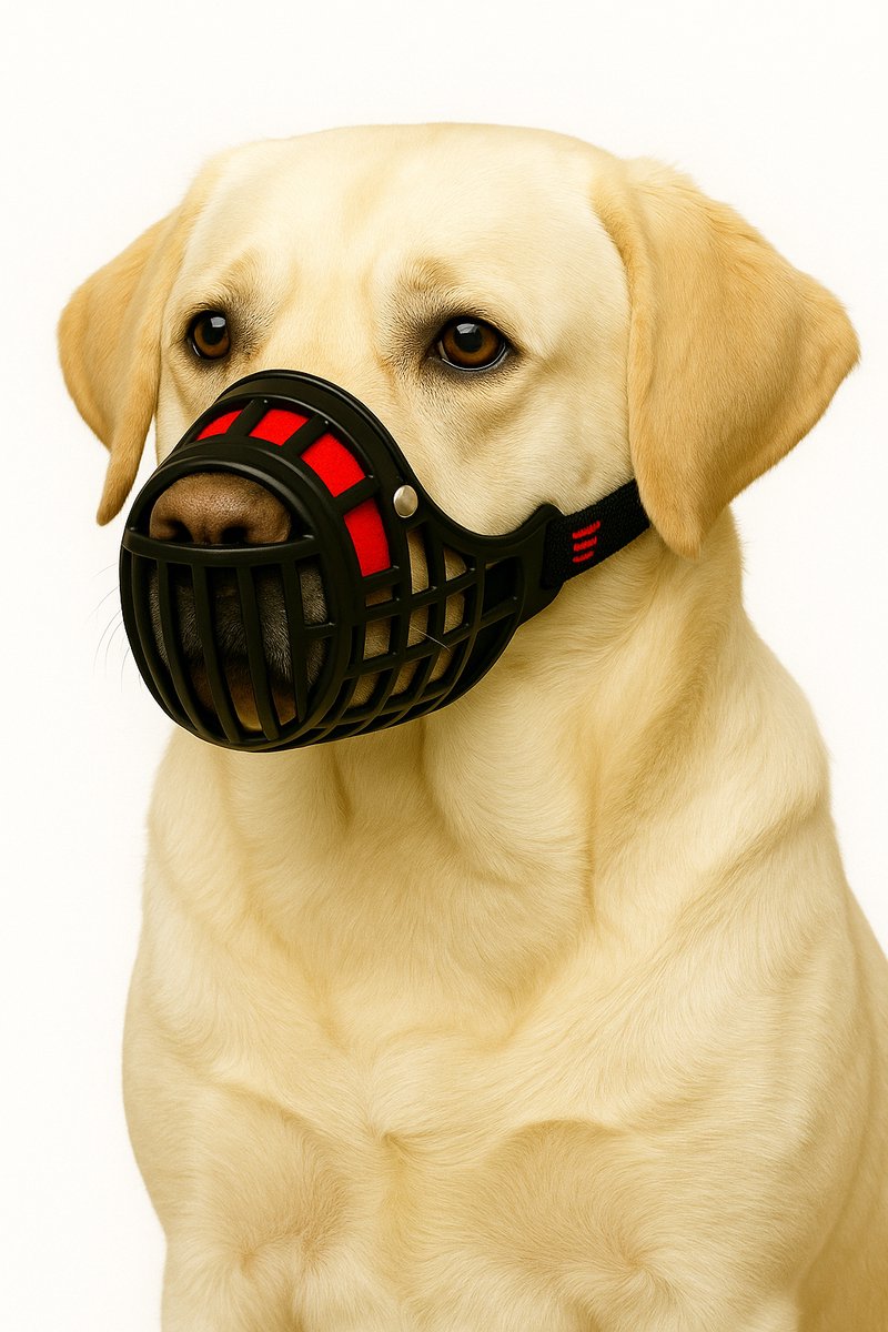 Bol.com Muilkorf honden – Flamingo Silas Zwart L – verstelbaar & comfortabel – voor middelgrote tot grote honden aanbieding