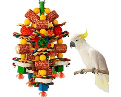 Vitdipy - Vogelspeelgoed - Vogelkooi decoratie - Papegaai speelgoed - Voor Afrikaanse grijze papegaaien, ara's, kaketoes, amazonepapegaaien en andere kleine en middelgrote papegaaien