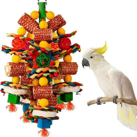 Vitdipy - Jouets pour oiseaux - Décoration de cage à oiseaux - speelgoed pour perroquets - Pour perroquets gris d'Afrique, aras, cacatoès, amazones et autres perroquets de petite et moyenne taille