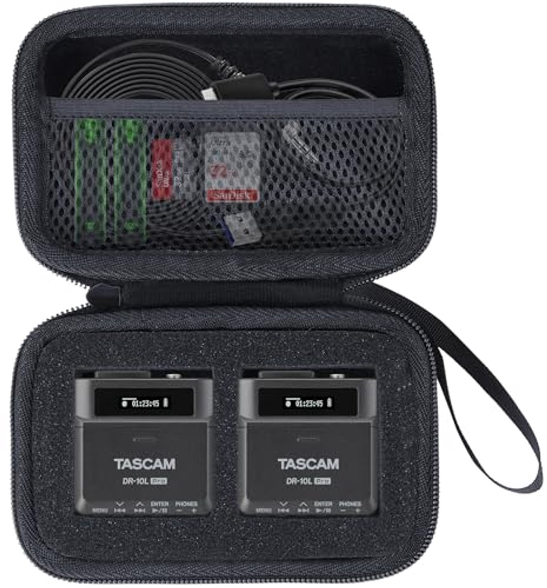 Harde beschermhoes etui voor digitale audiorecorder Tascam DR-10L en DR-10L Pro