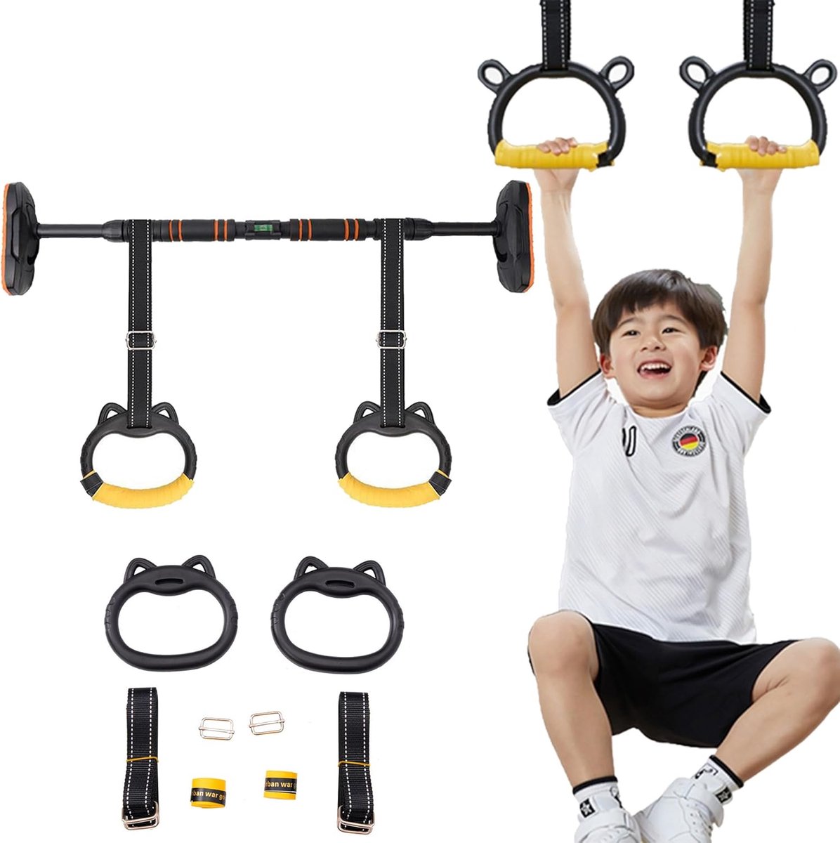 Gymnastics Rings Set voor Kids - Climbing Rings voor Kinderen - Olympische Gym Ringen - Fitness Ringen - Thuis Oefening Ringen