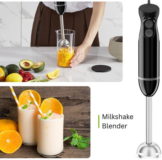 Staafmixer Set - Hakmolen - Groentesnijder - Soepmaker - Zwart van Merkloos — afbeelding 2