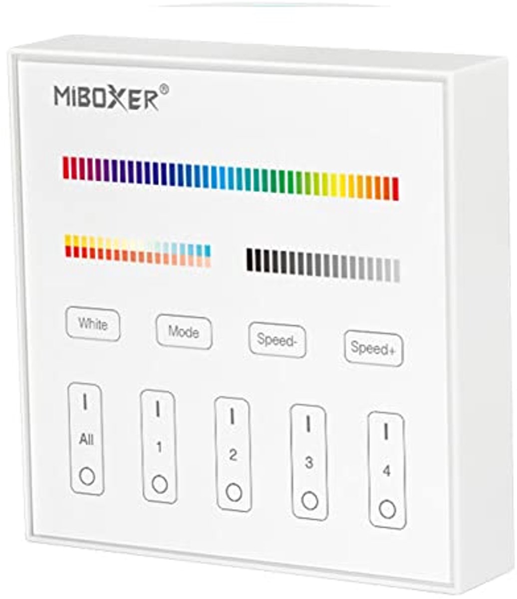 Draadloze 4-zone Smart Panel-afstandsbediening voor RGB+CCT LED-lampen