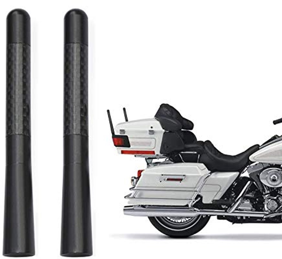 Motorfiets Koolstofvezel Antenne Mast 2-Pack - Hoge Kwaliteit Radio Signaal Ontvangst