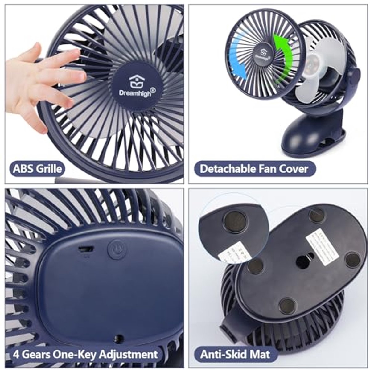 Mini USB Desk Fan - Stille Tafel Ventilator voor Thuis en Kantoor thumbnail 6
