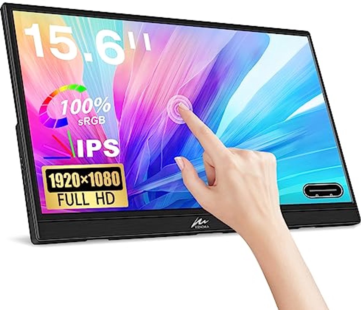 Draagbare Monitor 15,6 Inch - Touchscreen HDR Extern 1920x1080 voor Computer, Laptop, Raspberry Pi, PS3, PS4, Xbox