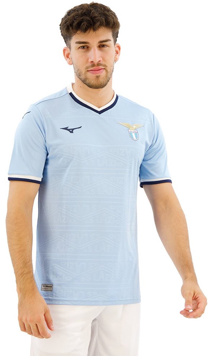Mizuno Lazio 24/25 Thuis T-shirt Met Korte Mouwen Blauw S Man
