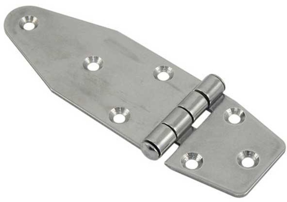 Euromarine Roestvrij Staal Half Ovaal Scharnier 2 Eenheden Zilver 125 x 40 mm