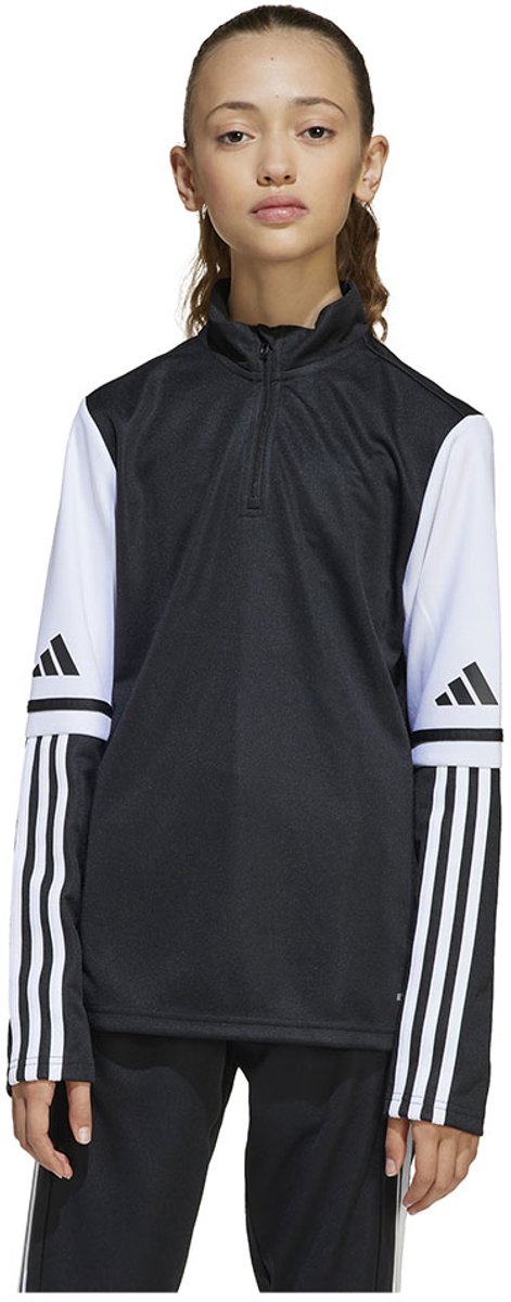 Adidas Squadra 25 Training Sweatshirt Met Halve Rits Zwart 7-8 Years Jongens,Meisjes