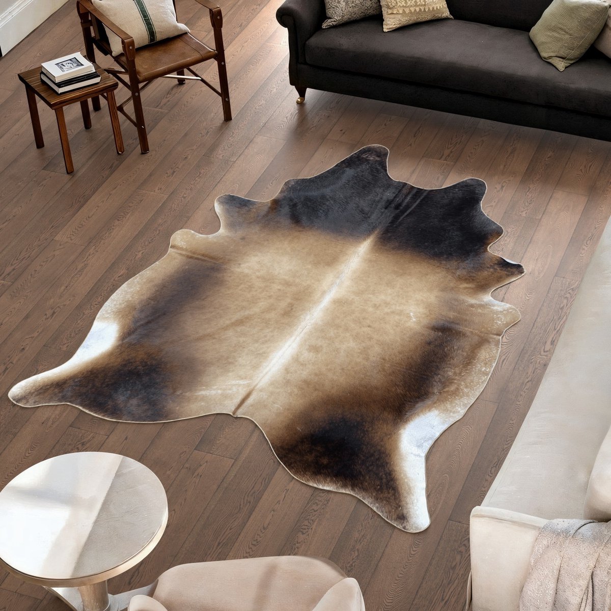 Koeienhuid Vloerkleed XL (Groot) - Beige - 236 x 184 cm - Koeienkleed / Koeienvel / Dierenvel / Dierenhuid / Koehuid Tapijt