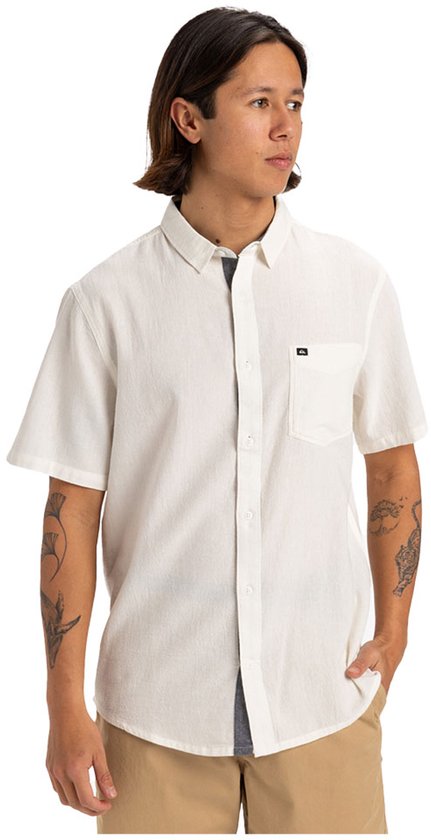 Quiksilver Time Box Overhemd Met Korte Mouwen Wit 2XL Man