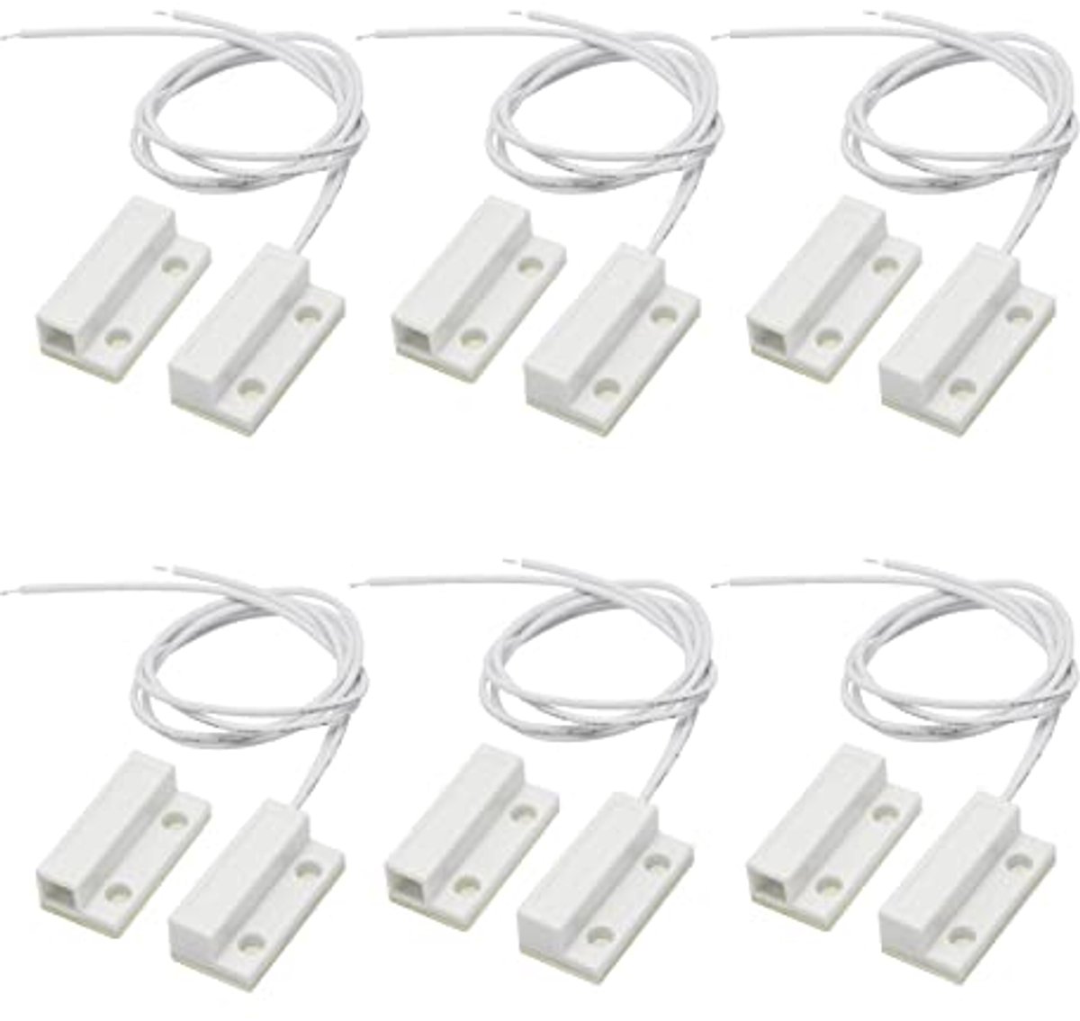 Deurcontactschakelaar - Bedrade Magnetische Deur- en Raamsensor (6 Stuks) - Veiligheidsalarm voor Deuren, Ramen en Laden