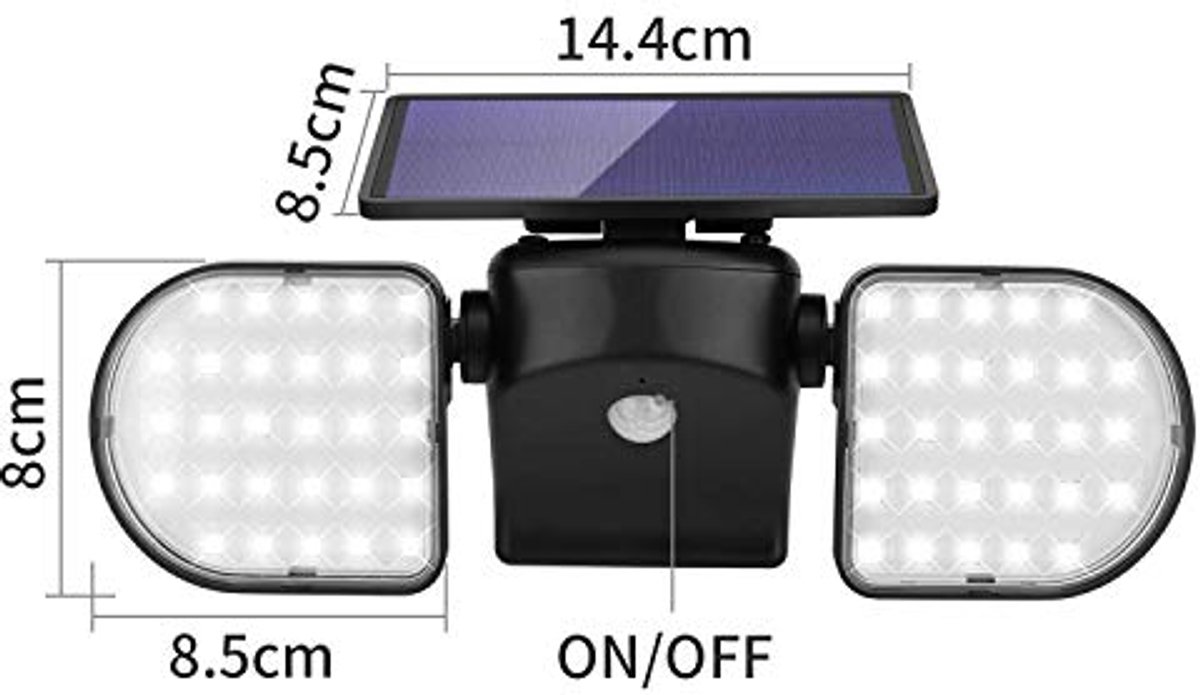 Waterdichte LED-buitenspot op zonne-energie met bewegingssensor - 4 stuks - 3 modi - Superhelder voor terras en tuin