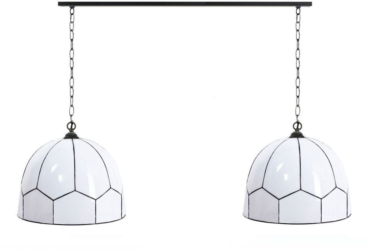 Coloured by Art 2 x Tiffany Carraway met ketting lampen aan plafondbalk - Art Deco Trade Zwart