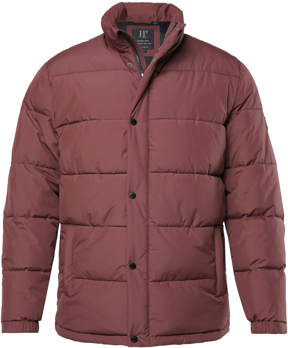 JP 1880 - Heren - Doorgestikte jas extra warm opstaande kraag - Kastanjebruin - Maat XL