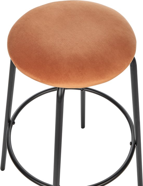 Set de 2 tabourets de bar MORTON Velours Oranje