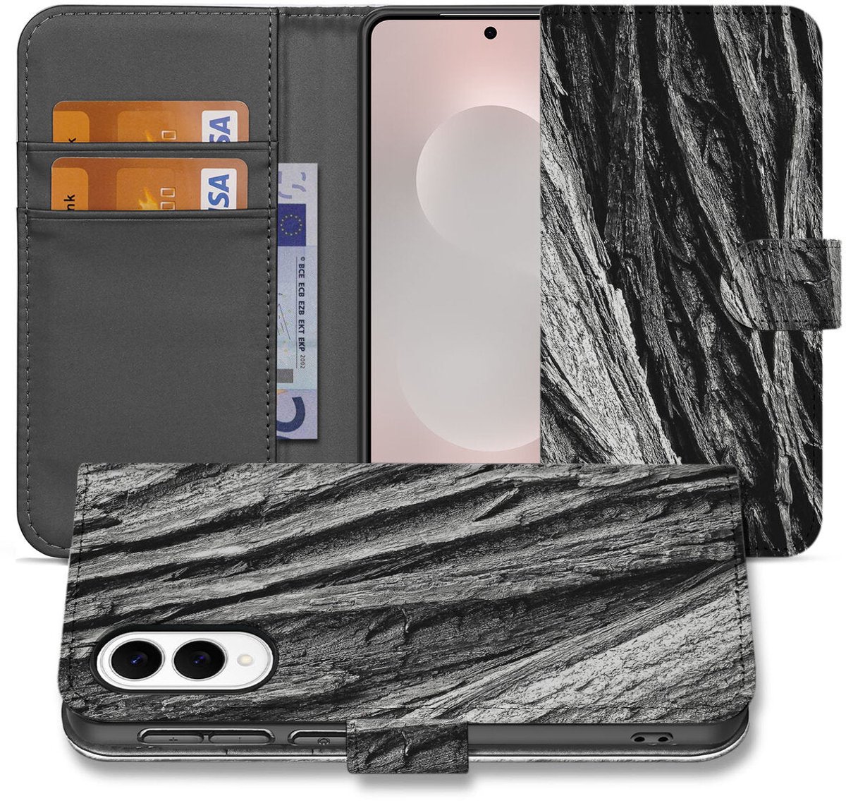 Book Style Case Samsung Galaxy S25 Edge Boomschors Grijs