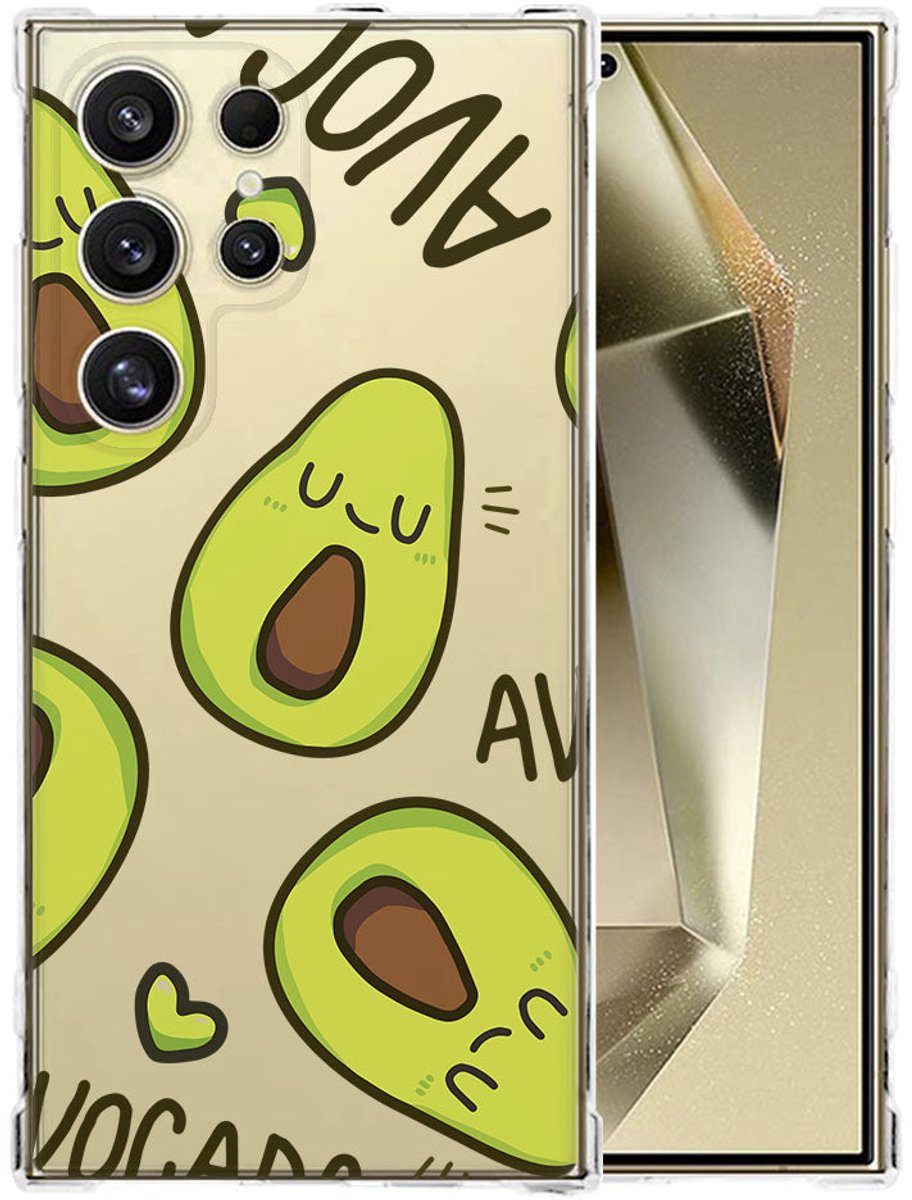 Samsung Galaxy S25 Ultra Hoesje - Avocado Singing TPU Antishock