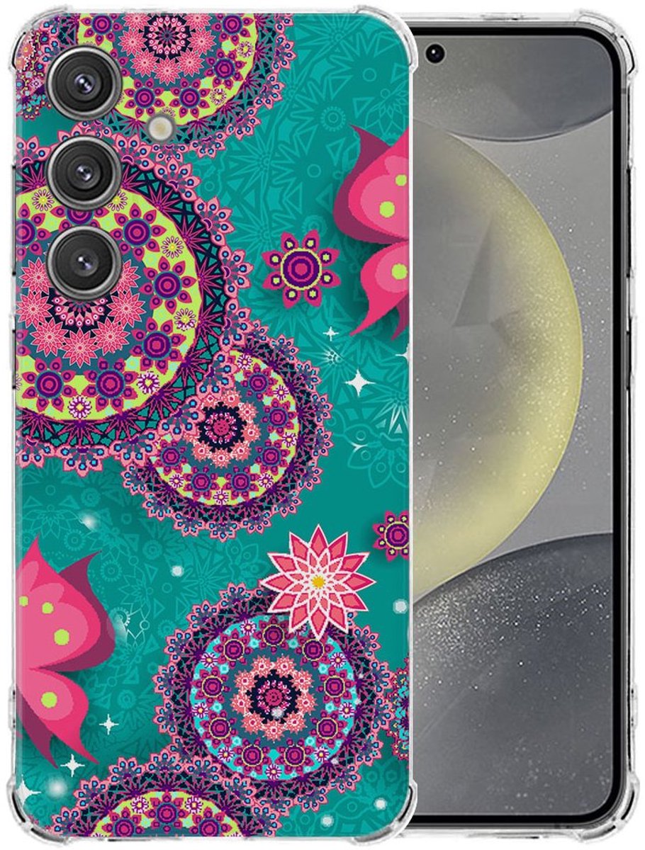 Samsung Galaxy S25 Hoesje - Cirkels en Vlinders TPU Antishock