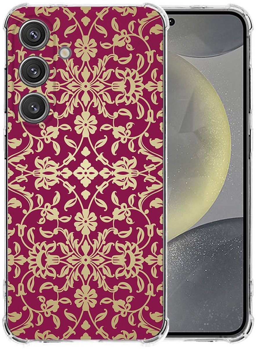 Samsung Galaxy S25 Plus Hoesje - Barok Pink TPU Antishock