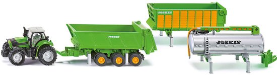 SIKU 1848, DEUTZ Agrotron X720 tractor met Joskin-cargo hangerset, schaal 1:87, metaal/kunststof