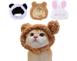 3pcs Cute Pet Hat - Rabbit Hat for Cats - Adjustable Pet Headpiece - Rabbit Hat with Ears - Cat Small Dogs Pet Hat - Cute Headdress - Funny Hat Party Costume - Dierenaccessoires