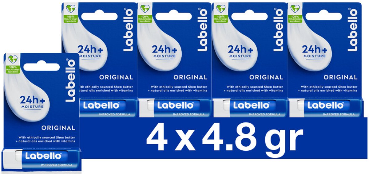 Labello Lippenbalsem Blister Original - 4 x - Voordeelverpakking