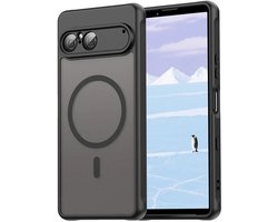MobyDefend Hoesje - Geschikt voor Sony Xperia 10 VII - Case Geschikt voor MagSafe - Mat Transparant Met Gekleurde Rand - Zwart