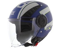 Axxis Metro S jethelm Duo mat blauw - Maat XXS - Goedkope kinder scooterhelm / motorhelm