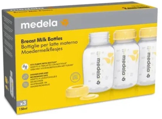 Medela Moedermelk Bewaarflesjes – BPA‑vrij – 150 ml – Set van 3x 150 ml