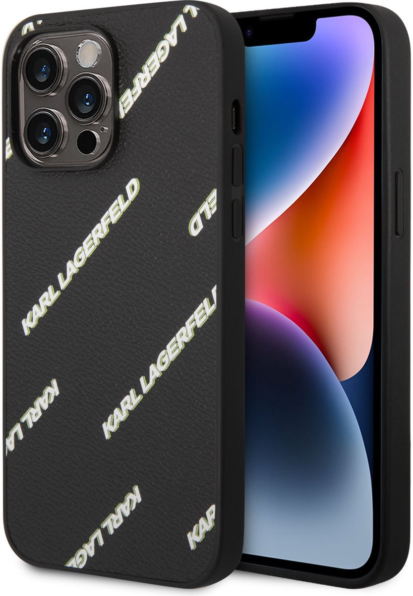 Karl Lagerfeld Back Cover - iPhone 14 Pro Max Hoesje - Zwart - Slank & Schokabsorberend Design