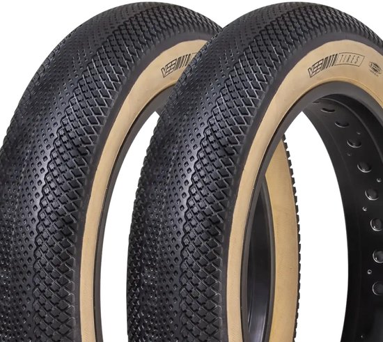 Fatbike banden set 20×4.00 Vee Tire Speedster Natural Wall beige zijwand 2 stuks tubetype