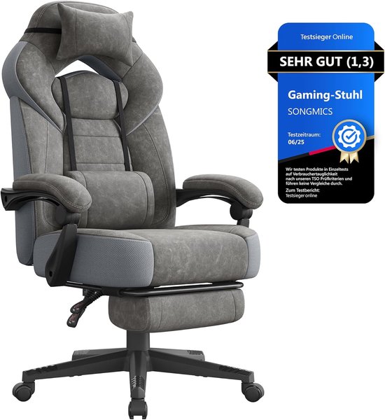 WOTSTA Gaming Stoel Computerbureaustoel Ergonomische Gaming Stoel met Voetensteun Bureaustoel Ergonomische Computerstoel met Lendensteun ZwartViolet